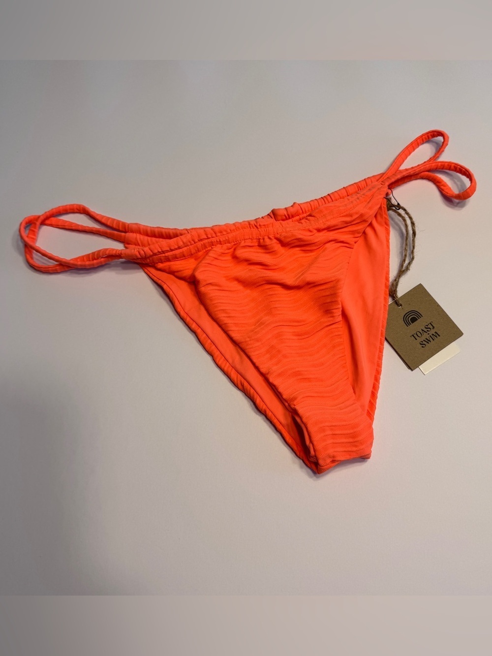 Toast Swim Tunnel Bikini Bottom XL Tangelo Wave Strappy Minimal Cheeky Swimwear